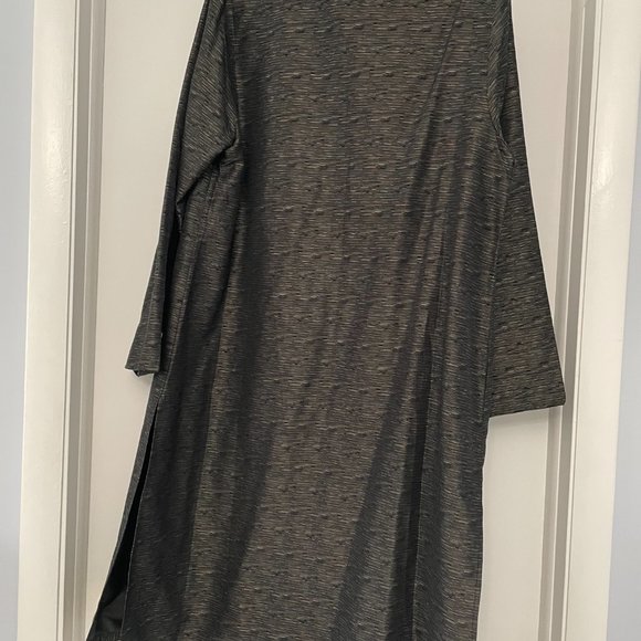 QVC Dialogue Textured Silk Mandarin Collar Duster - Picture 3 of 5